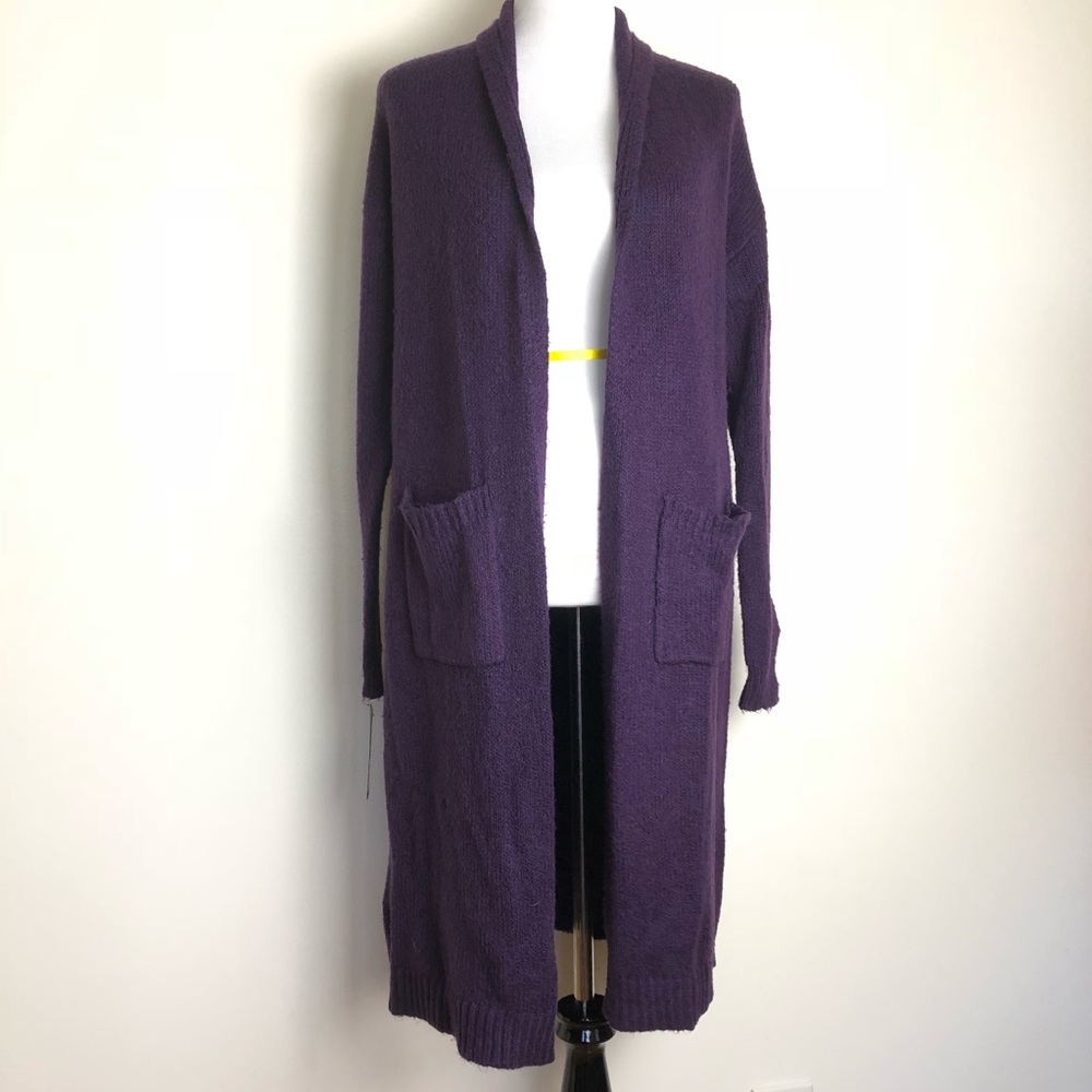 Free Press Purple Long Cardigan Sweater